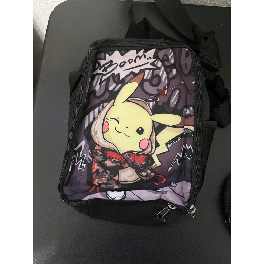 Pokemon Pikachu 3pc Backpack Set Streetwear Graffiti Lunch Bag Pencil Case NWOT